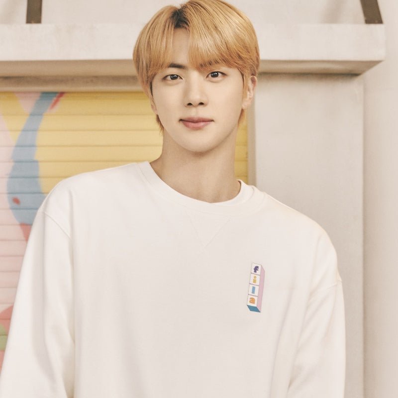 [FILA X BTS] BTS Official Dynamite Collection JIN Sweater (+ Keyring and Photocard) - K-STAR