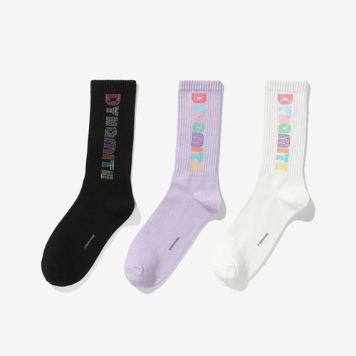 [FILA X BTS] BTS Official Dynamite Collection Logo Socks 3 Pair Set - K-STAR