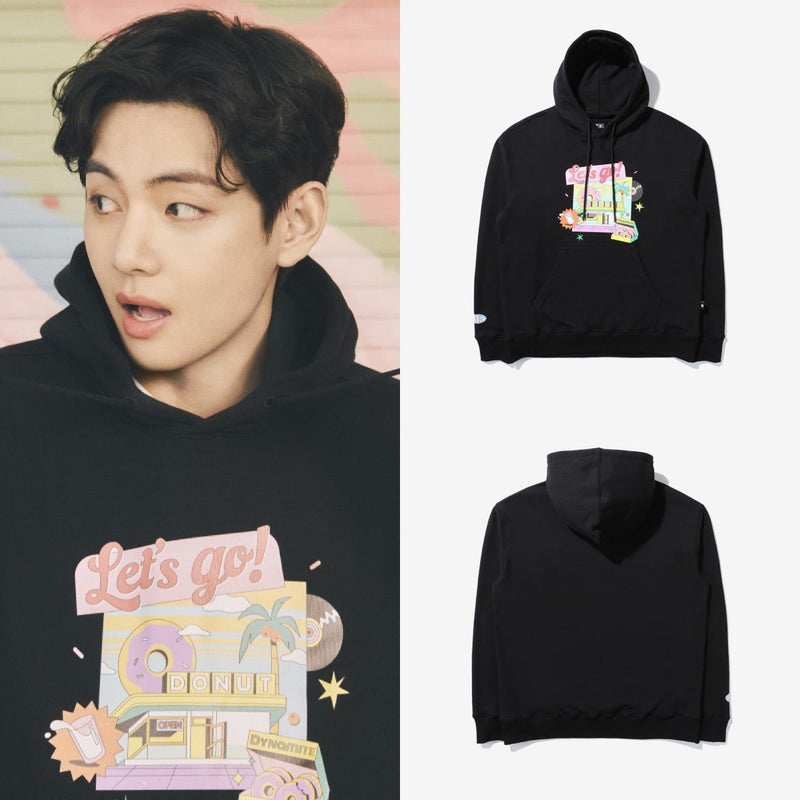 [FILA X BTS] BTS Official Dynamite Collection V Hoodie (+ Keyring and  Photocard)
