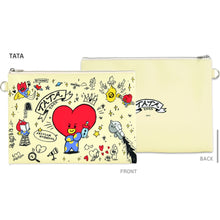 [LINE X BT21] PU FLAT Pouch Doodle Version