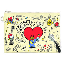 [LINE X BT21] PU FLAT Pouch Doodle Version