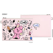[LINE X BT21] PU FLAT Pouch Doodle Version