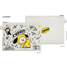 [LINE X BT21] PU FLAT Pouch Doodle Version