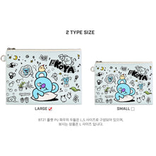 [LINE X BT21] PU FLAT Pouch Doodle Version