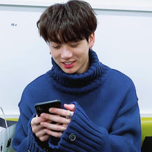 Jungkook's Style Blue Sweater.