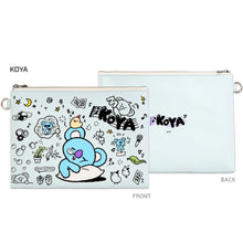 [LINE X BT21] PU FLAT Pouch Doodle Version