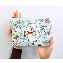 [LINE X BT21] PU FLAT Pouch Doodle Version