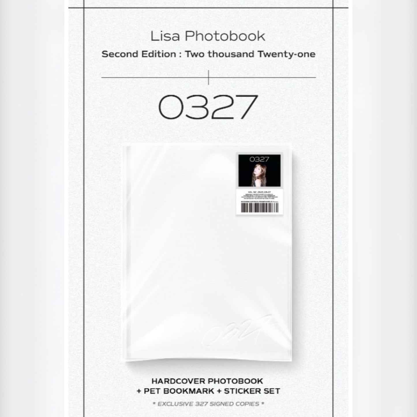 [YG] BLACKPINK LISA Photobook 0327 Vol.2 Second Edition (Limited Edition)