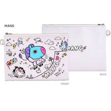 [LINE X BT21] PU FLAT Pouch Doodle Version