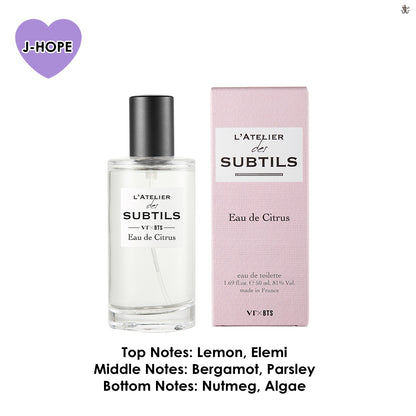 [VT COSMETICS X BTS] L'ATELIER des SUBTILS Perfume +15 BTS Postcards + Outbox + Acrylic Stand Member (Random) + Shipping by FedEx.