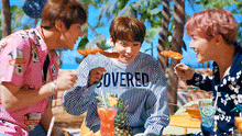 Jungkook's Style Blue Striped Shirt