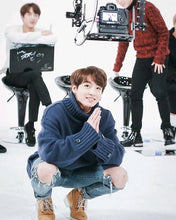 Jungkook's Style Blue Sweater.