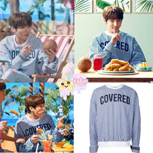 Jungkook's Style Blue Striped Shirt