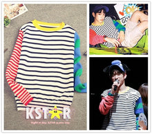 Jinyoung's Style Striped Sweatshirt