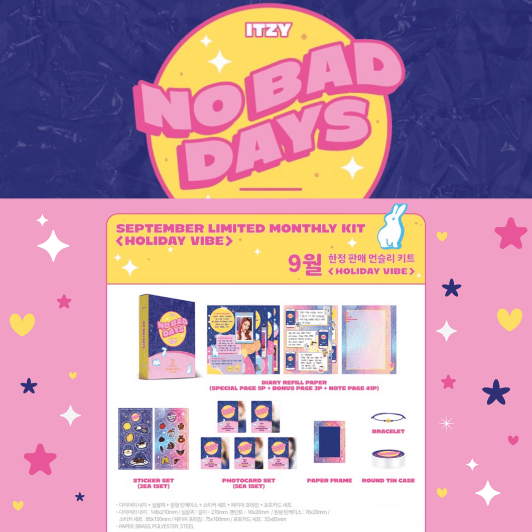 [JYP] ITZY - No Bad Days SEPTEMBER Limited Monthly Kit: Holiday Vibe - K-STAR