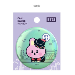 [LINE X BT21] BT21 Baby Can Badge Hanbok Ver 7ea - K-STAR