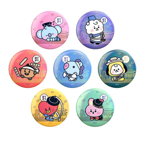 [LINE X BT21] BT21 Baby Can Badge Hanbok Ver 7ea - K-STAR