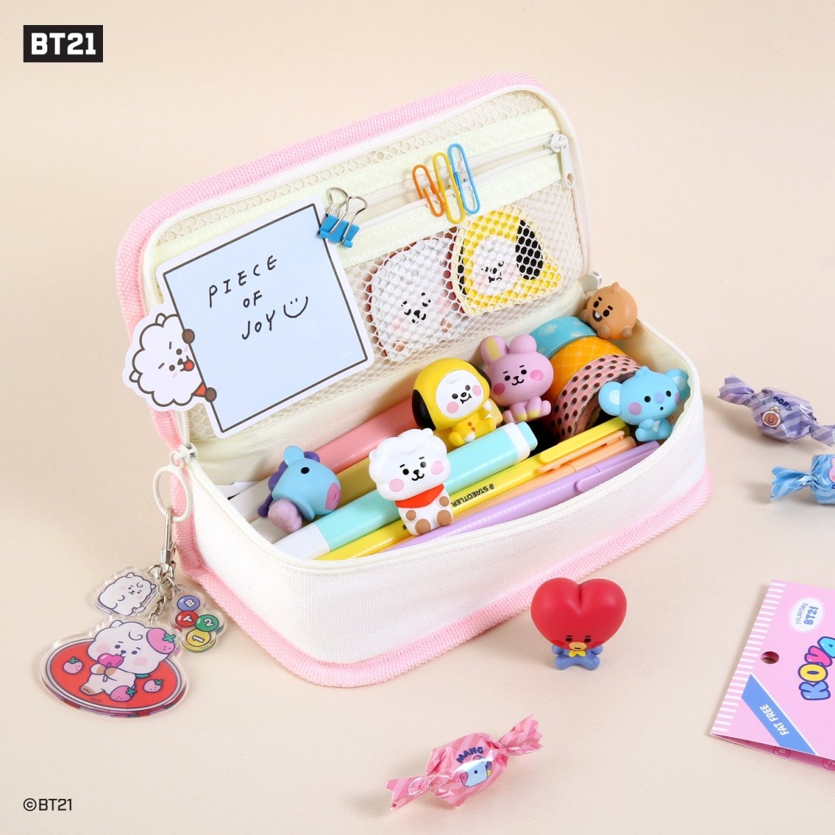 [LINE X BT21] BT21 Baby Canvas Pen Pouch - K-STAR