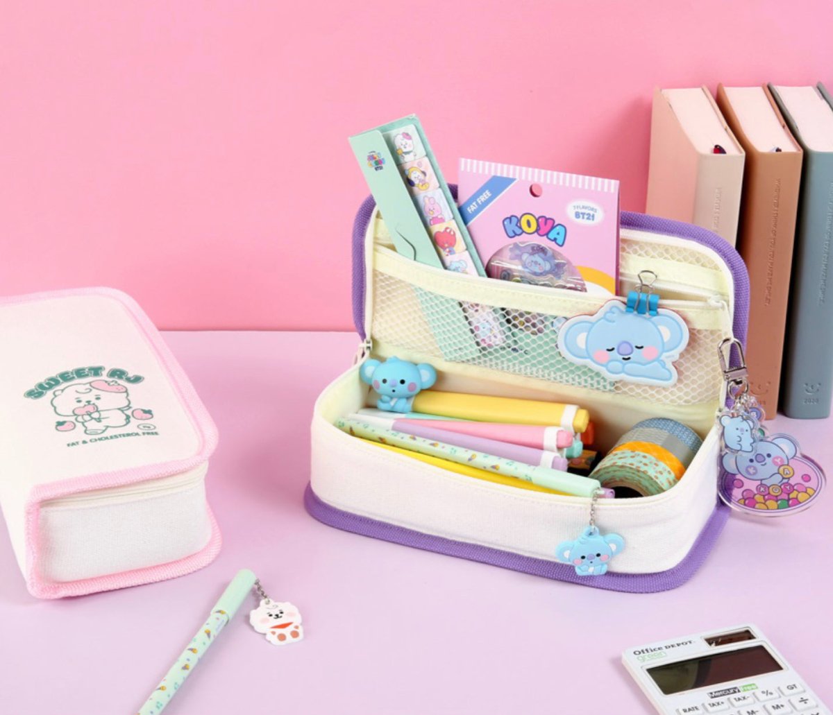 [LINE X BT21] BT21 Baby Canvas Pen Pouch - K-STAR