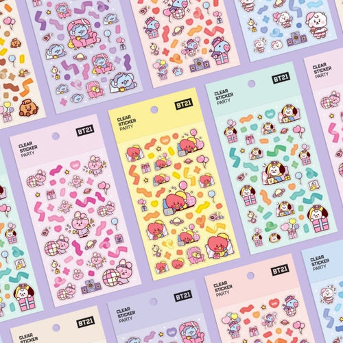 [LINE X BT21] BT21 Baby Clear Sticker Party Version 7SET - K-STAR