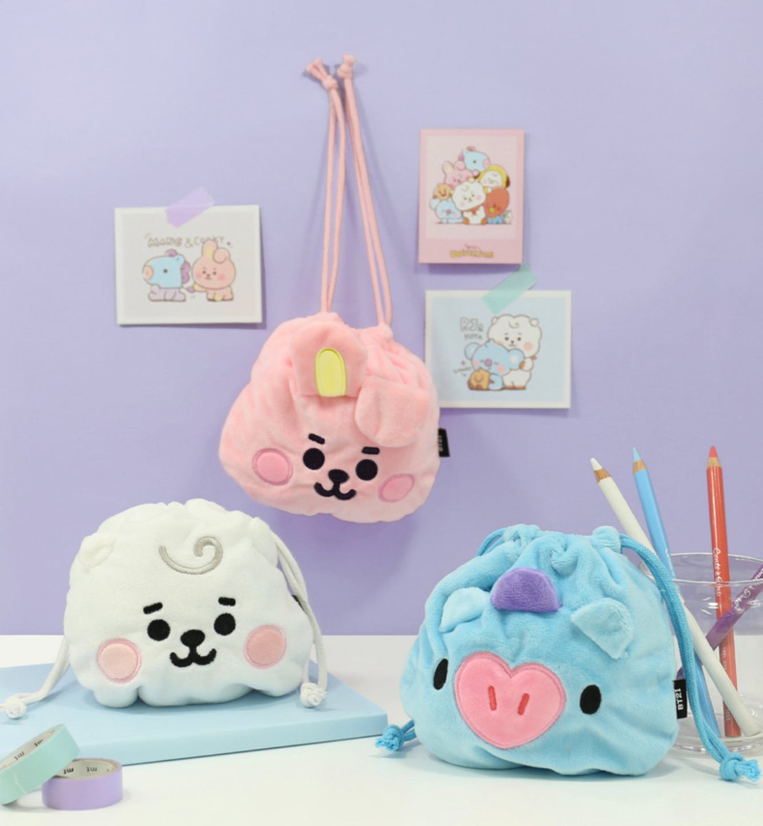 [LINE X BT21] BT21 Baby Face Hand Pouch - K-STAR
