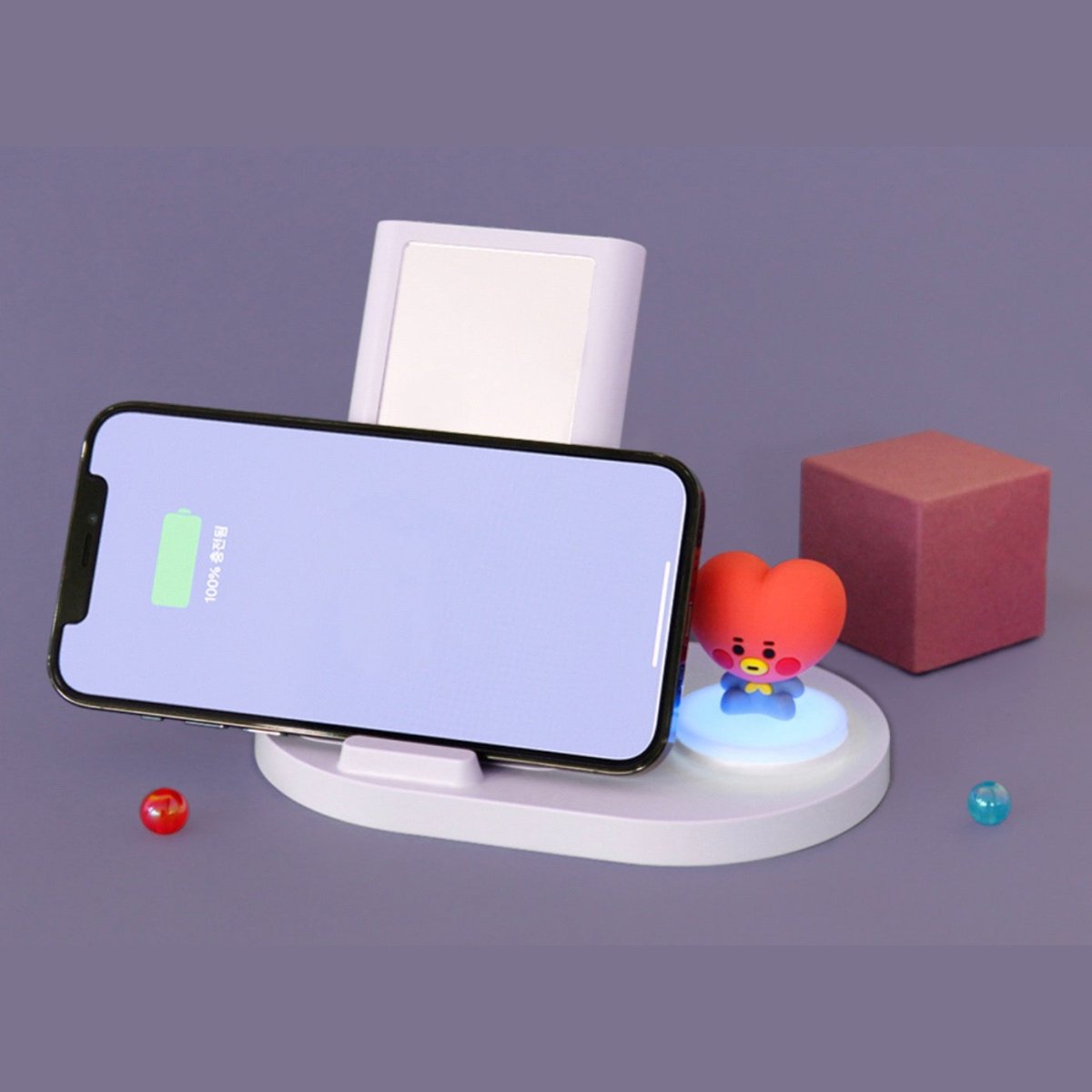 [LINE X BT21] BT21 Baby Fast Wireless Stand Charger + Mirror - K-STAR