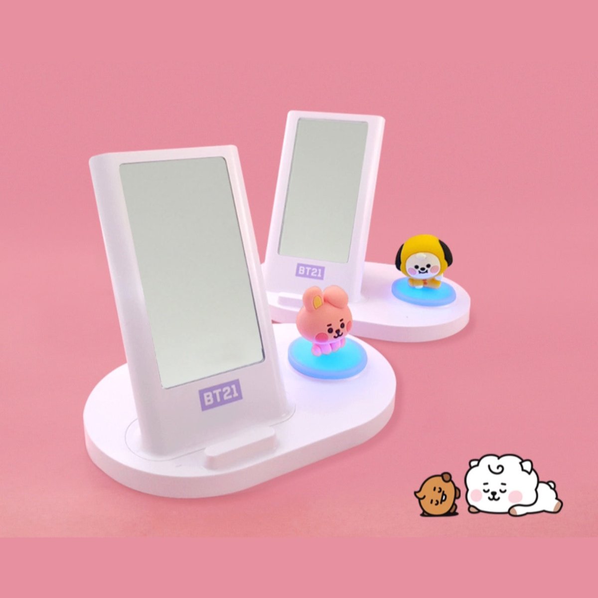 [LINE X BT21] BT21 Baby Fast Wireless Stand Charger + Mirror - K-STAR