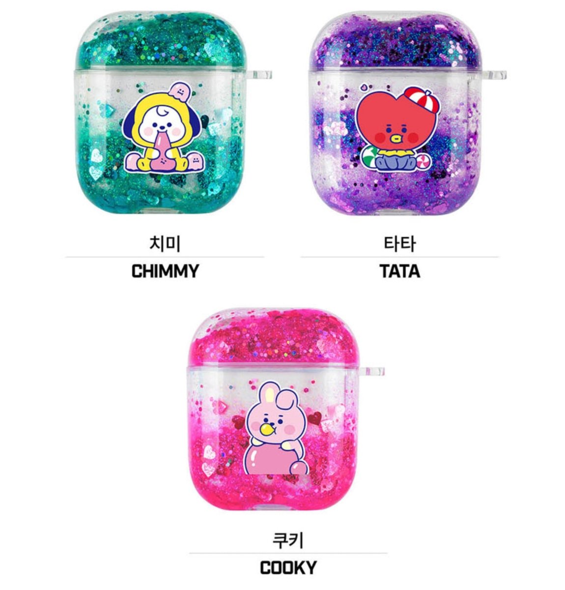 [LINE X BT21] BT21 Baby Jelly Candy Bling Aqua AirPods Case - K-STAR