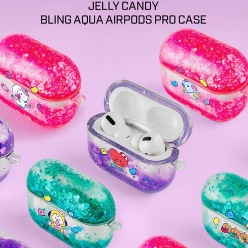 [LINE X BT21] BT21 Baby Jelly Candy Bling Aqua AirPods PRO Case - K-STAR