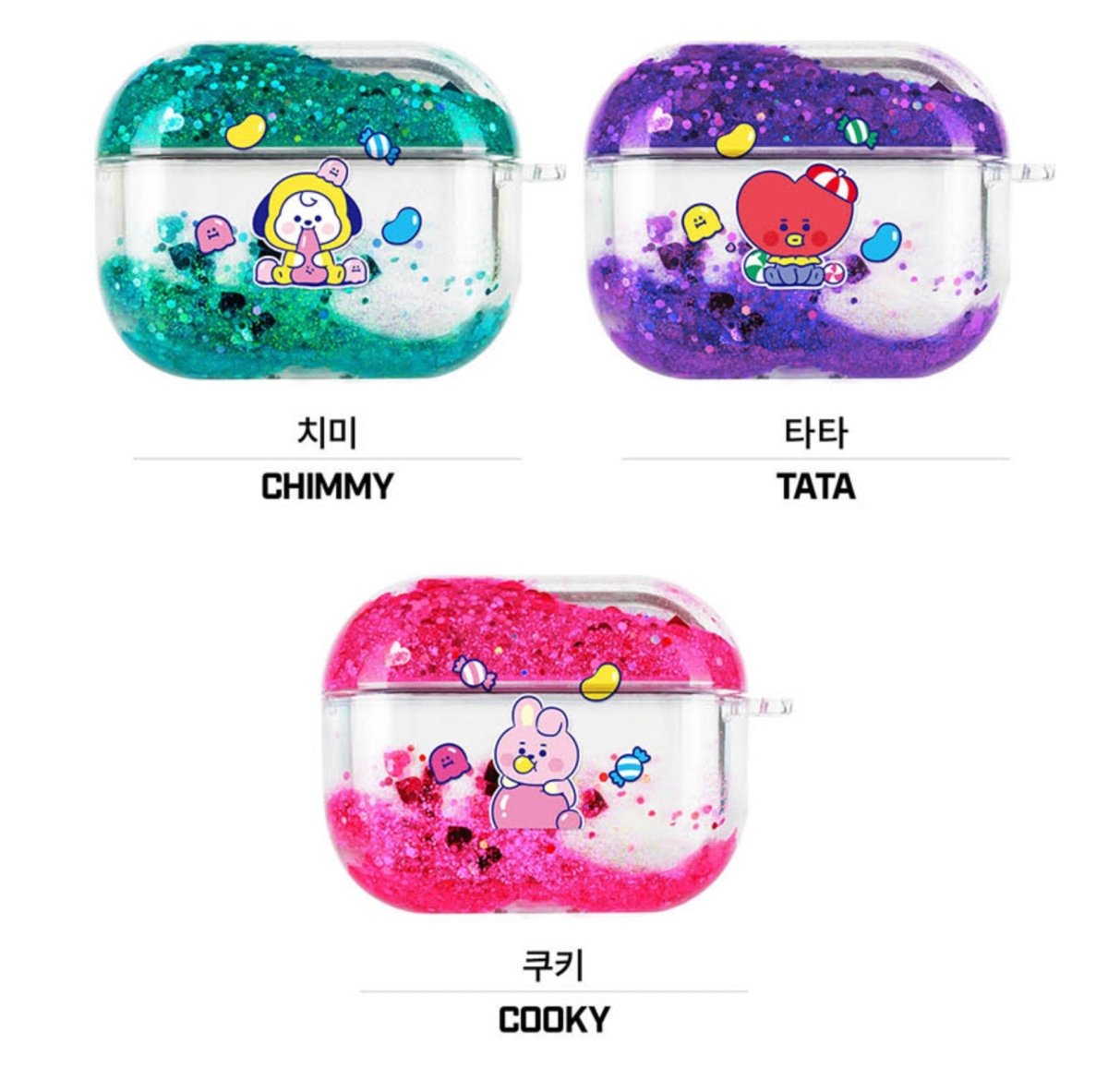 [LINE X BT21] BT21 Baby Jelly Candy Bling Aqua AirPods PRO Case - K-STAR