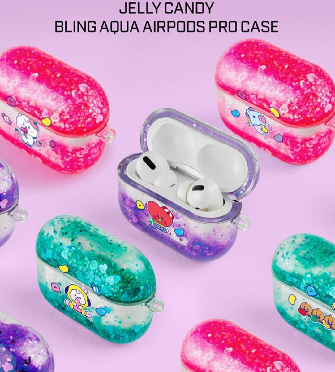 [LINE X BT21] BT21 Baby Jelly Candy Bling Aqua AirPods PRO Case - K-STAR