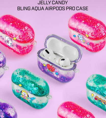 [LINE X BT21] BT21 Baby Jelly Candy Bling Aqua AirPods PRO Case - K-STAR