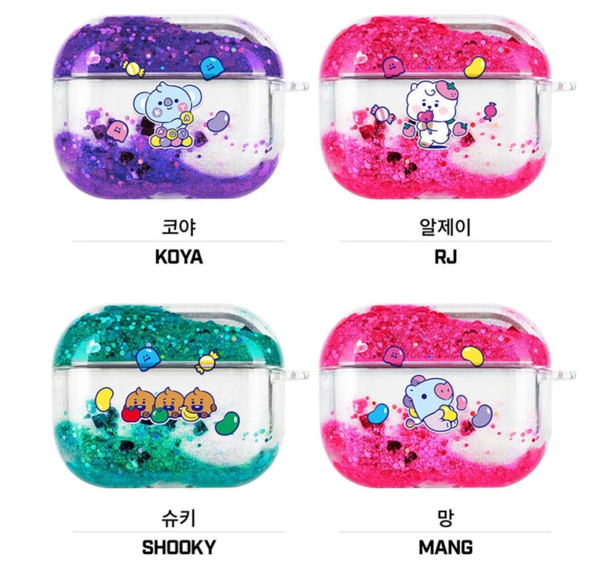 [LINE X BT21] BT21 Baby Jelly Candy Bling Aqua AirPods PRO Case - K-STAR