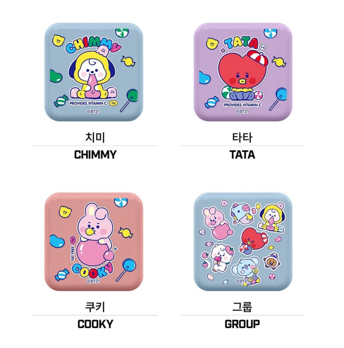 [LINE X BT21] BT21 Baby Jelly Candy Mirror Tok - K-STAR