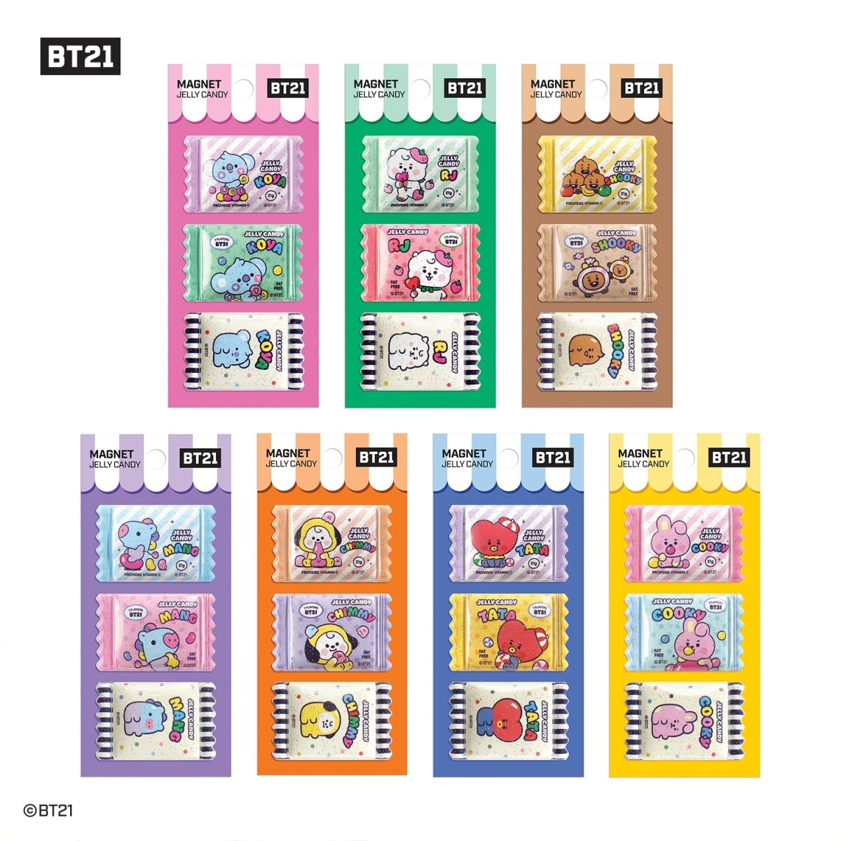 [LINE X BT21] BT21 Baby Magnet Candy Jelly Version - K-STAR