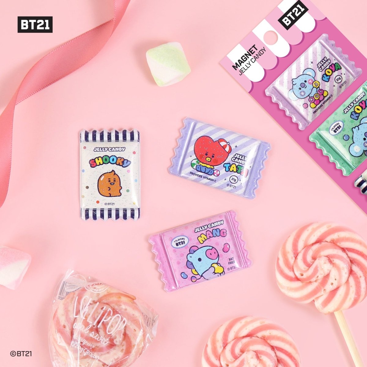 [LINE X BT21] BT21 Baby Magnet Candy Jelly Version - K-STAR