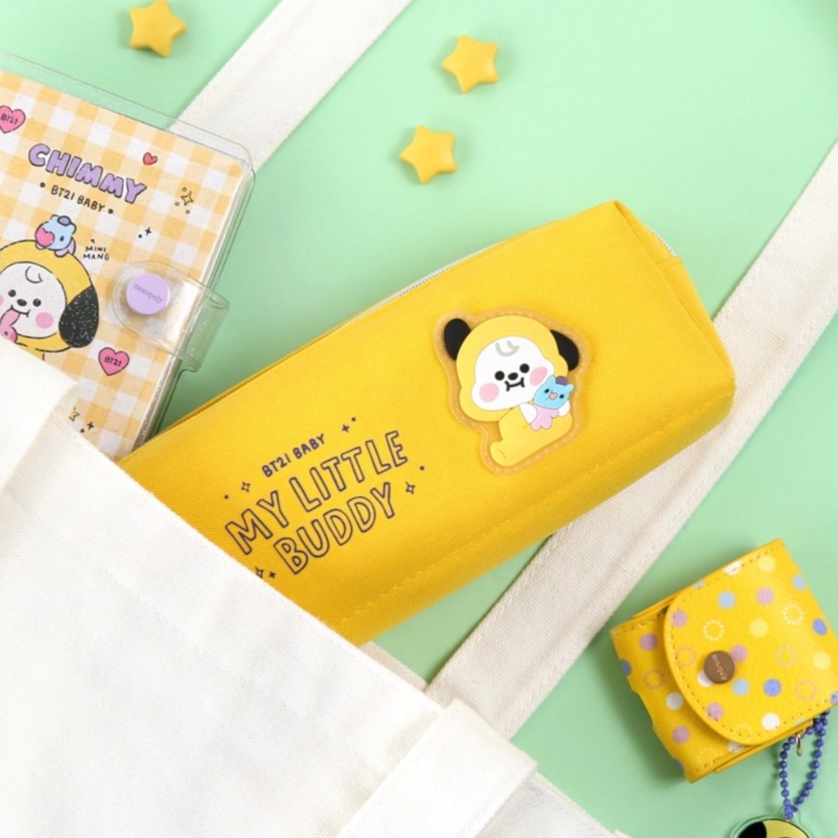 [LINE X BT21] BT21 Baby My Little Buddy Twin Pocket Pen Pouch - K-STAR
