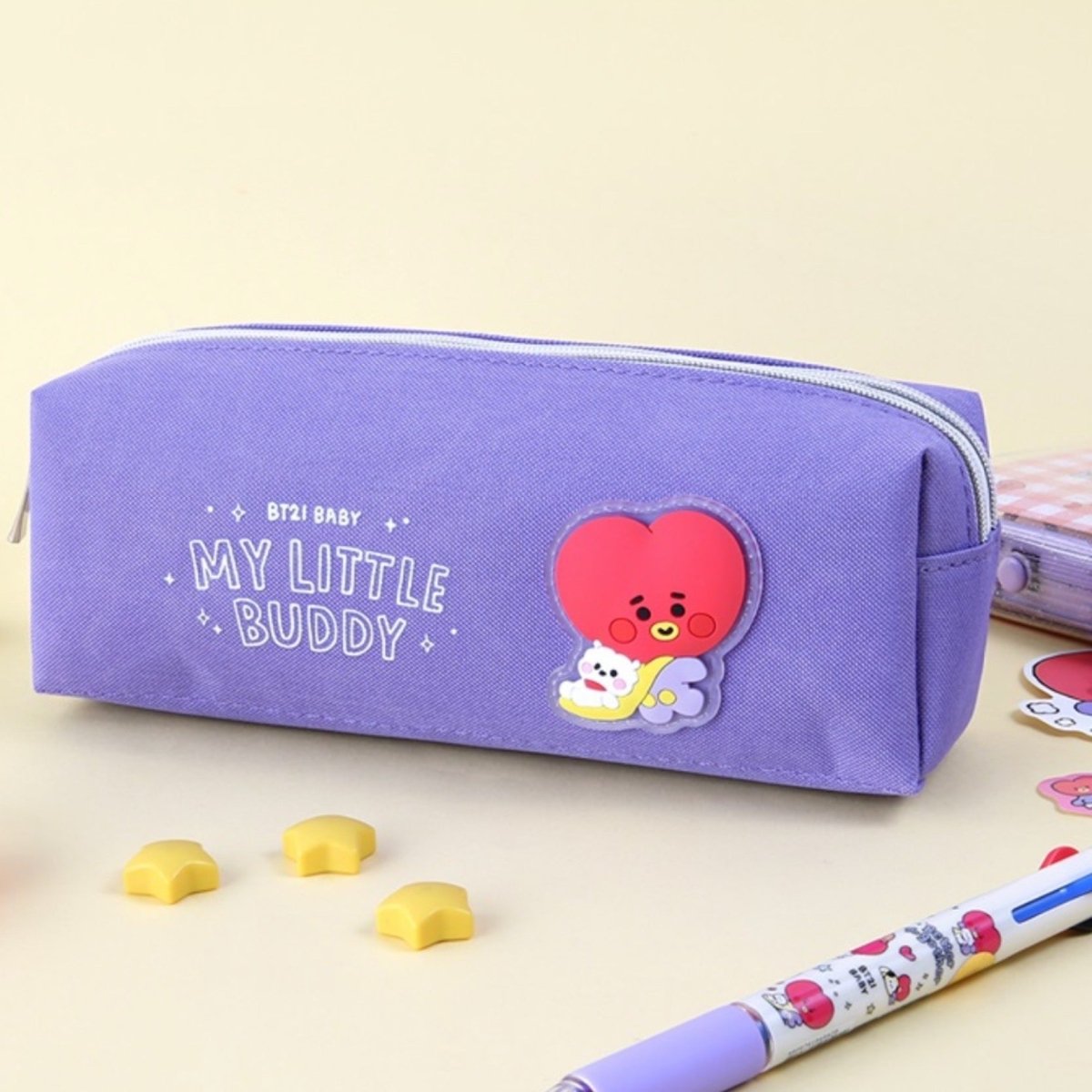 [LINE X BT21] BT21 Baby My Little Buddy Twin Pocket Pen Pouch - K-STAR
