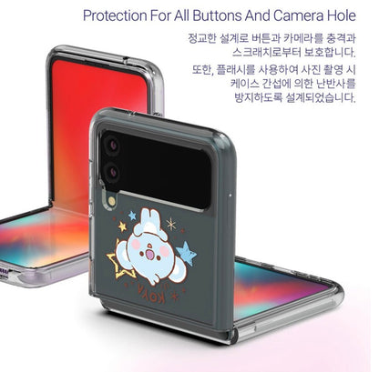 [LINE X BT21] BT21 Baby Sketch Galaxy Z FLIP 3 Clear Reinforced Phone Case - K-STAR