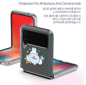 [LINE X BT21] BT21 Baby Sketch Galaxy Z FLIP 3 Clear Reinforced Phone Case - K-STAR