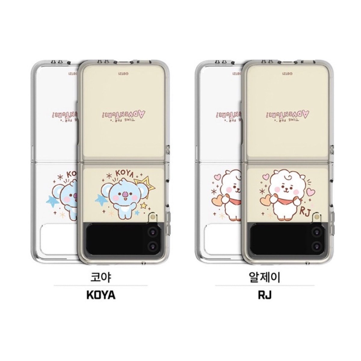 [LINE X BT21] BT21 Baby Sketch Galaxy Z FLIP 3 Clear Reinforced Phone Case - K-STAR