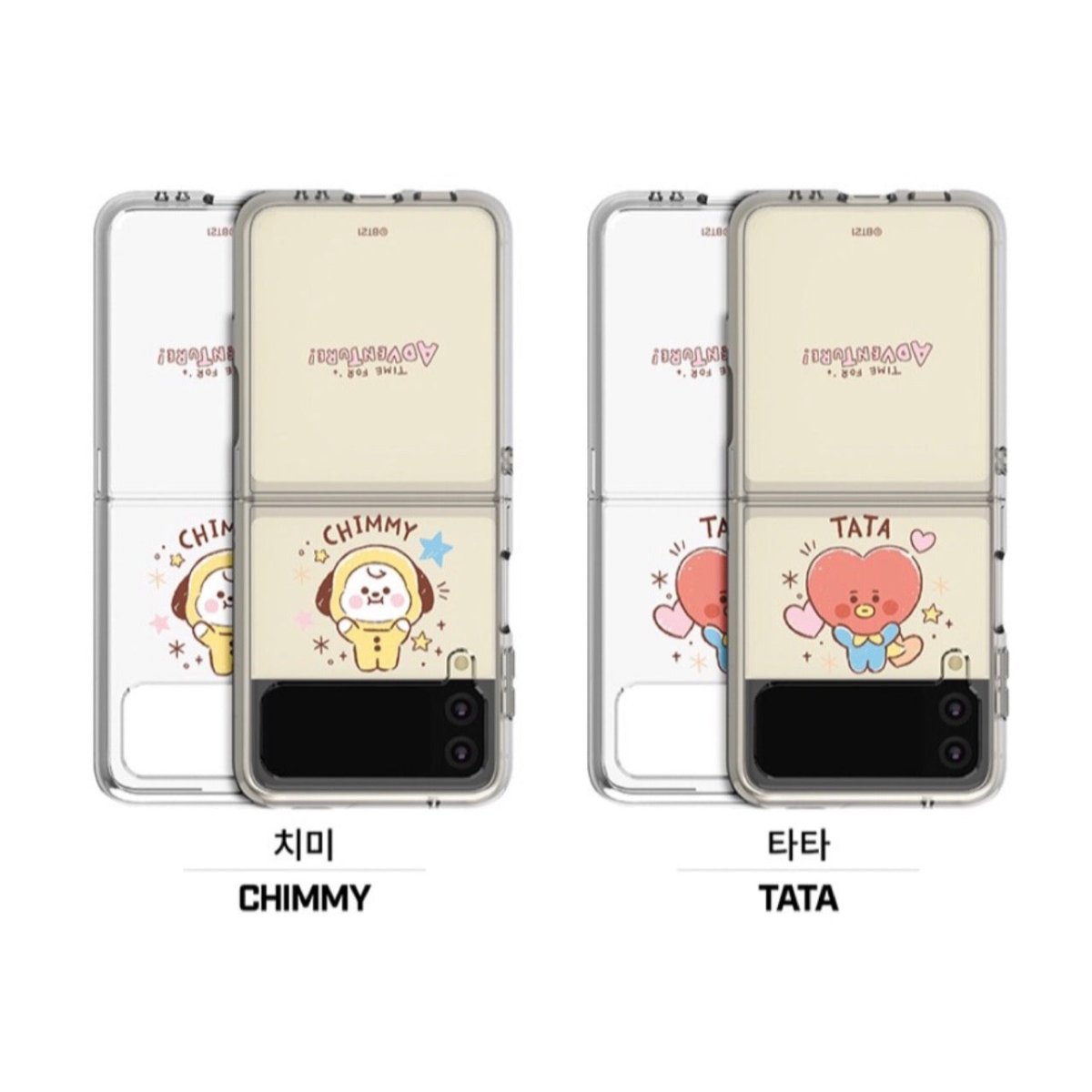 [LINE X BT21] BT21 Baby Sketch Galaxy Z FLIP 3 Clear Reinforced Phone Case - K-STAR