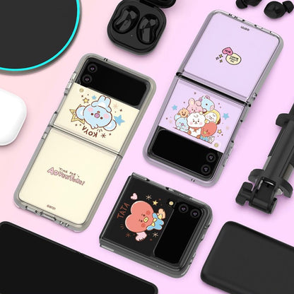 [LINE X BT21] BT21 Baby Sketch Galaxy Z FLIP 3 Clear Reinforced Phone Case - K-STAR