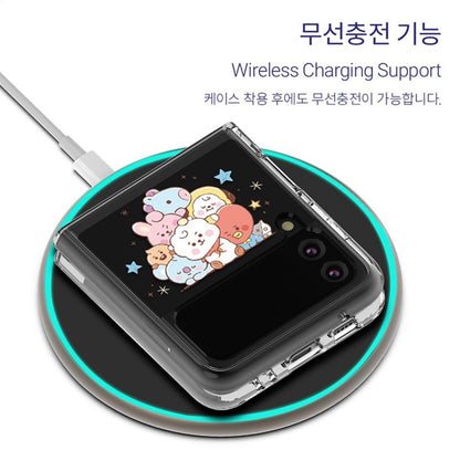 [LINE X BT21] BT21 Baby Sketch Galaxy Z FLIP 3 Clear Reinforced Phone Case - K-STAR