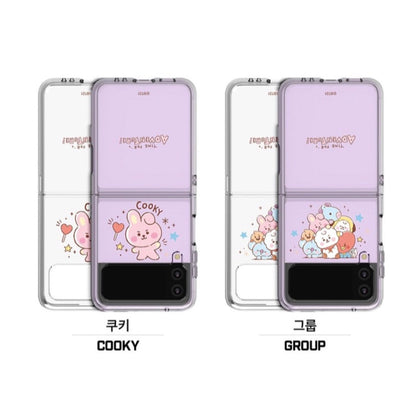 [LINE X BT21] BT21 Baby Sketch Galaxy Z FLIP 3 Clear Reinforced Phone Case - K-STAR