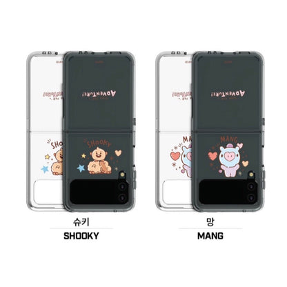 [LINE X BT21] BT21 Baby Sketch Galaxy Z FLIP 3 Clear Reinforced Phone Case - K-STAR
