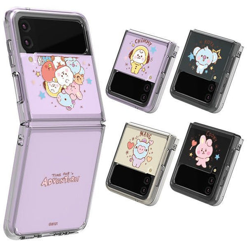 [LINE X BT21] BT21 Baby Sketch Galaxy Z FLIP 3 Clear Reinforced Phone Case - K-STAR