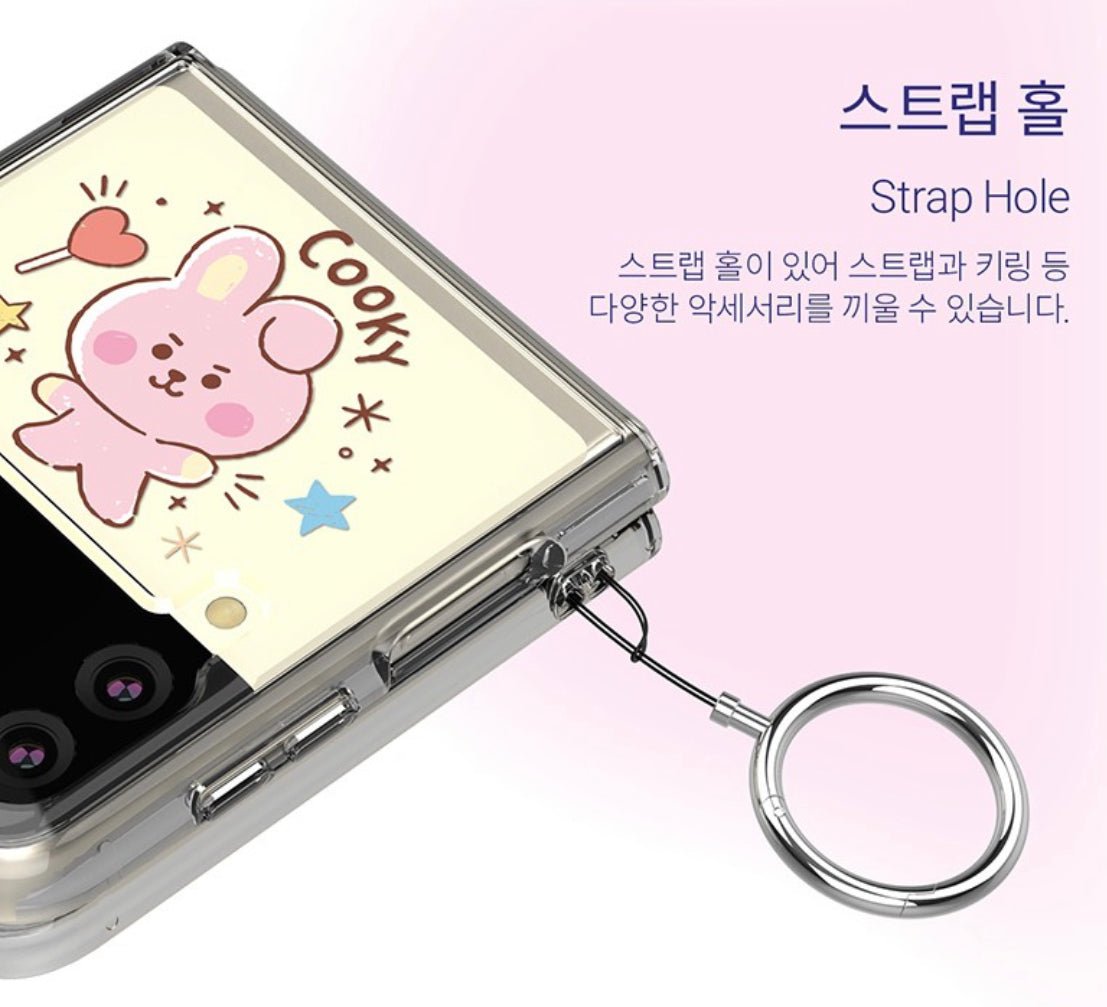 [LINE X BT21] BT21 Baby Sketch Galaxy Z FLIP 3 Clear Reinforced Phone Case - K-STAR