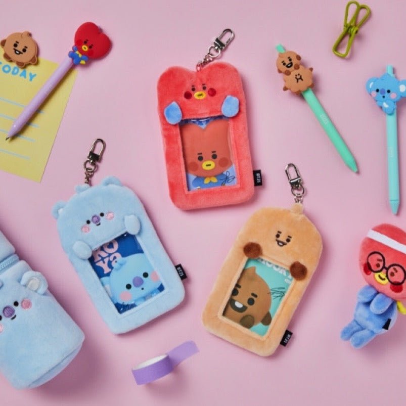 [LINE X BT21] BT21 Baby Study With Me Photocard Holder Keyring - K-STAR