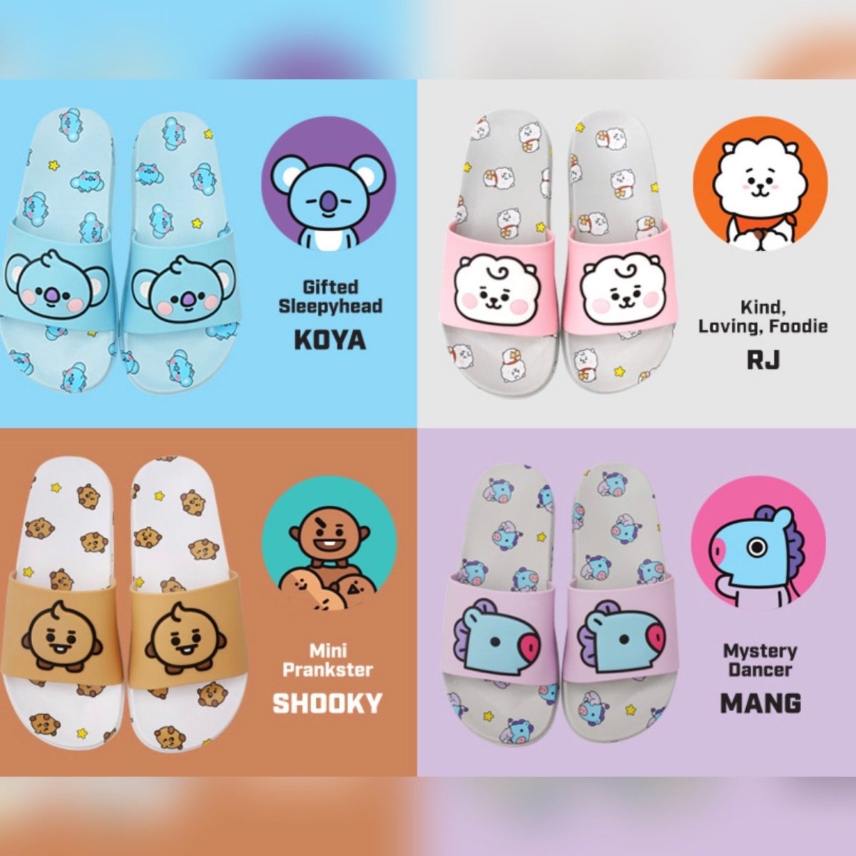 [LINE X BT21] BT21 Drawing Slippers - K-STAR